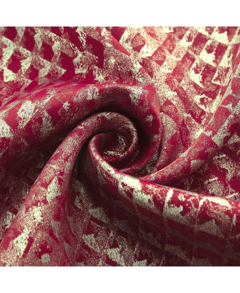 Rt Designer Collection Hailey Halo Foil Blackout Grommet Curtain Panel 52" x 90" Red