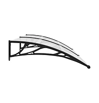 vidaXL Door Canopy Black and Transparent 78.7"x29.5" Pc