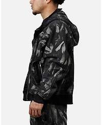 mnml Men's Double Denim Hood Bomb Jacket