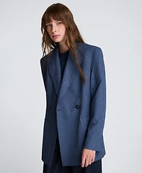 Kenneth Cole Women's Textured Pinstriped Long-Sleeve Jacket