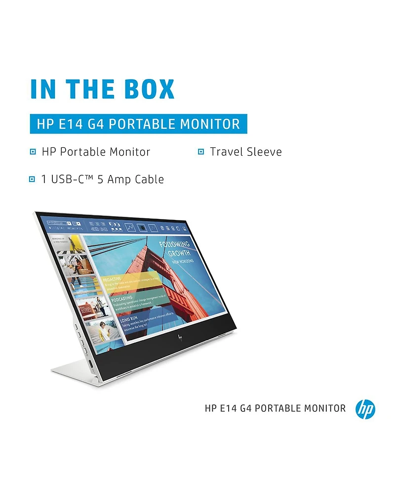 Hp E14 G4 14" 16:9 Full Hd Portable Usb-c Ips Lcd Monitor