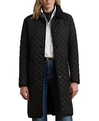 Lauren Ralph Women's Quilted Design Buttoned Coat