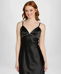 Morgan & Company Juniors' Embellished V-Neck Sleeveless Gown