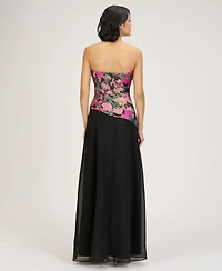 Js Collections Women's Strapless Gown