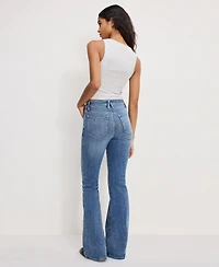 Good American Women's Slim Fit Mid-Rise Flare Leg Jeans