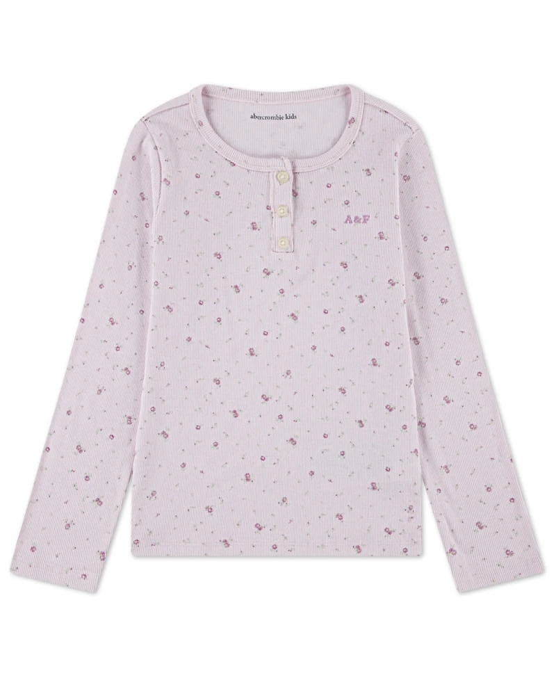 abercrombie kids Girls Essential Long Sleeve Henley T-Shirt