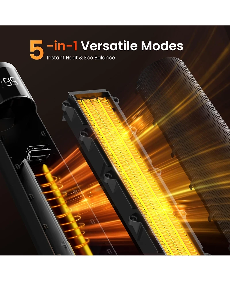 Morento Tower Space Heater for Indoor, 1500W Smart Heaters with App&Remote Control, Ptc Ceramic Electric Heater, Overheat Protection for Office Home