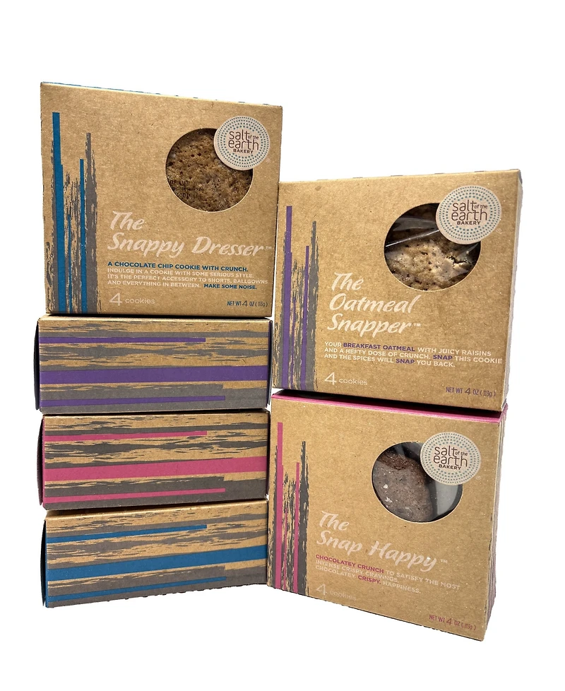 Salt of the Earth Bakery Snappy Collection Gourmet Cookies Box, 6 Boxes