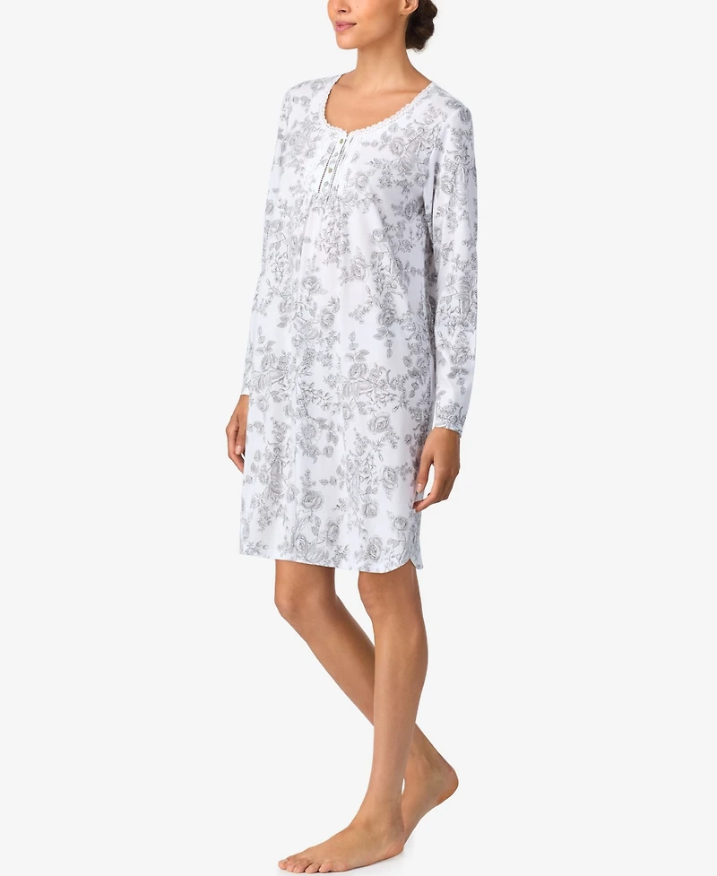 Aria Women's Brushed Cotton Long Sleeve Nightshirt