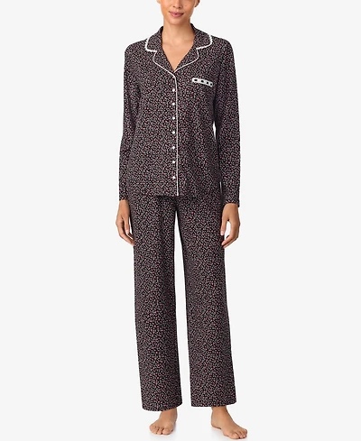 Aria Sleepwear Burshed Cotton Notch Collar Pant Pj set