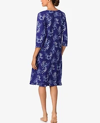 Aria Women's Brushed Cotton 3/4 Sleeve Nightgown