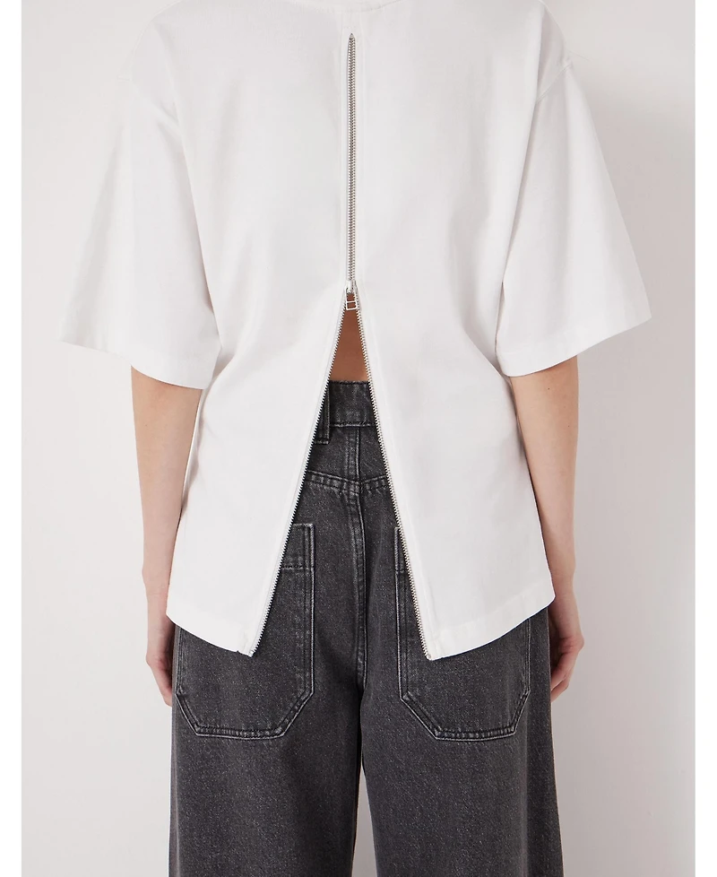 Hush Women's Zip Detail Short Sleeve T-Shirt