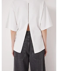 Hush Women's Zip Detail Short Sleeve T-Shirt