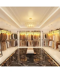 Industrial Pipe Clothing Rack, Reversible 118.3'' Clothes Rack for Hanging