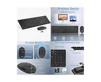 risokeys Wireless Keyboard and Mouse Combo- 2.4GHz Wireless Connection, Ultra Slim Silent Mouse and Keyboard, Adjustable 1600 Dpi, Black