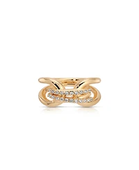 Ettika Gold Plated Double Sparkle Ring