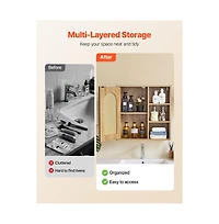 Slickblue Over Toilet Bathroom Cabinet with Door and Storage Shelves