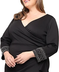 Alex Evenings Plus Surplice Neck Scuba Crepe Sheath Dress