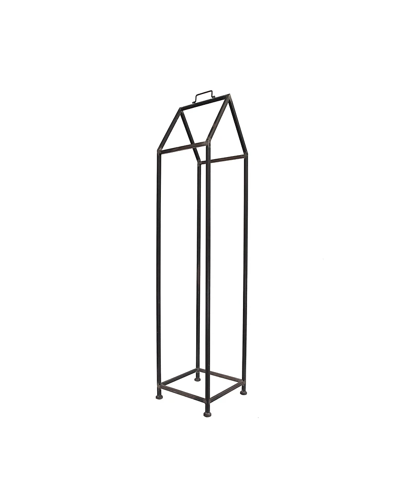 Storied Home Metal House Shaped Fire Wood Holder with Handle