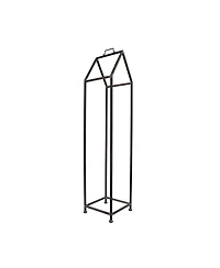 Storied Home Metal House Shaped Fire Wood Holder with Handle
