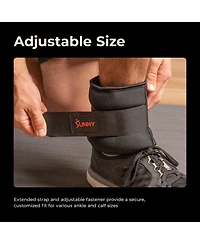 Sunny Health & Fitness Ankle Weights 2 lb, Pair, Black