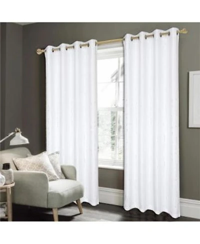 Rt Designers Collection Iceland Metallic Blackout Curtain Panel White