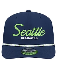 New Era Men's College Navy Seattle Seahawks Script 9SEVENTY Adjustable Hat