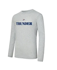 Concepts Sport Men's 2-Piece Navy/Heather Gray Oklahoma City Thunder Regulate Long Sleeve T-Shirt and Plaid Pants Set