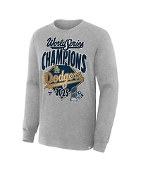 Fanatics Men's Steel Los Angeles Dodgers 2025 World Series Champions Locker Room Long Sleeve T-Shirt
