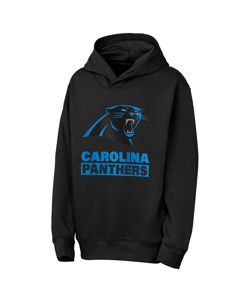 Outerstuff Big Boys and Girls Black Carolina Panthers Back to Basics Hoodie