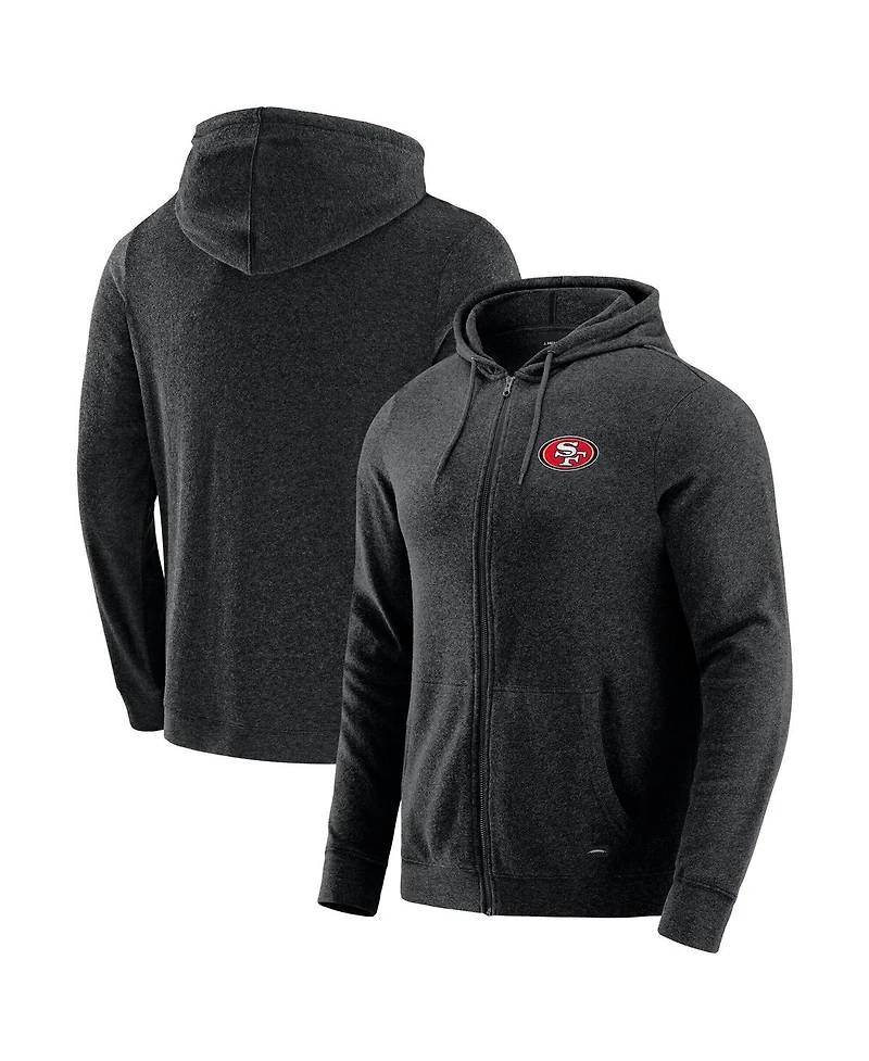 J. Palmer Men's Dark Heather Gray San Francisco 49ers Players Lounge Tri-Blend Full-Zip Hoodie
