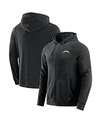 J. Palmer Men's Dark Heather Gray Los Angeles Chargers Players Lounge Tri-Blend Full-Zip Hoodie