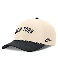 Nike Men's Natural/Black New York Yankees Cooperstown Collection Rise Adjustable Hat