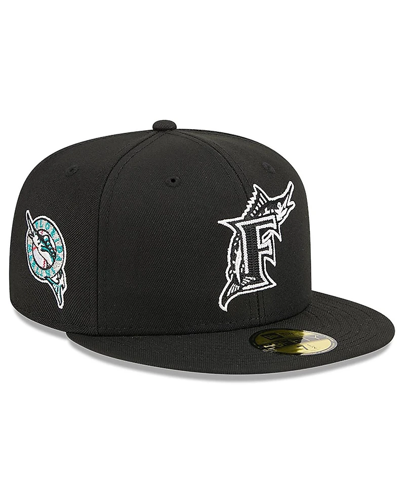 New Era Men's x Alpha Industries Black Florida Marlins 59FIFTY Fitted Hat