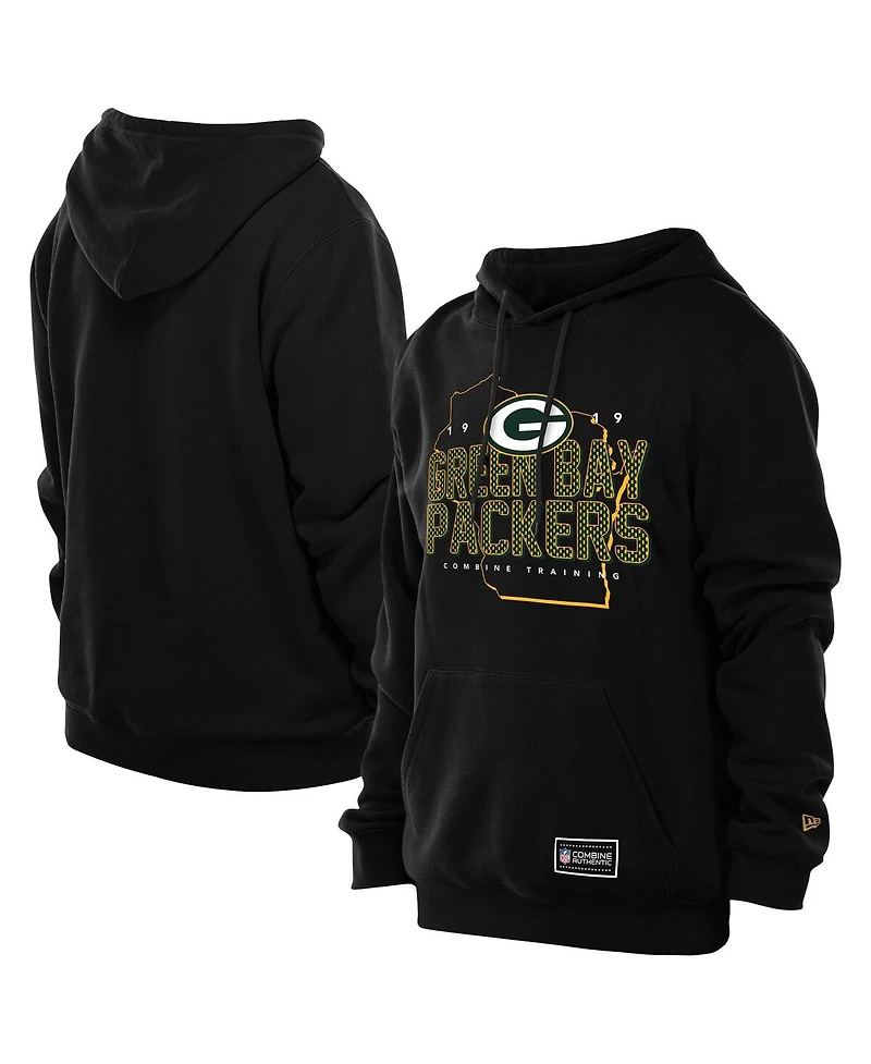 New Era Men's Black Green Bay Packers Combine Authentic Local State Hoodie