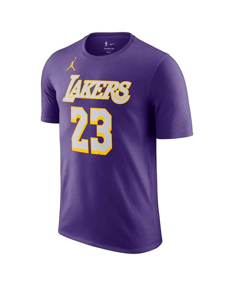 Jordan Men's and Women's LeBron James Purple Los Angeles Lakers Name Number T-Shirt