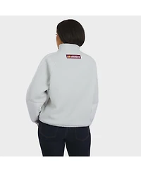 Wear by Erin Andrews Women's White Washington Commanders Polar Fleece Half-Zip Jacket