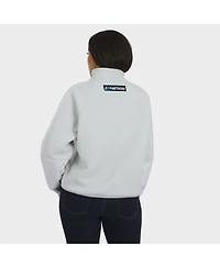 Wear by Erin Andrews Women's White Carolina Panthers Polar Fleece Half-Zip Jacket