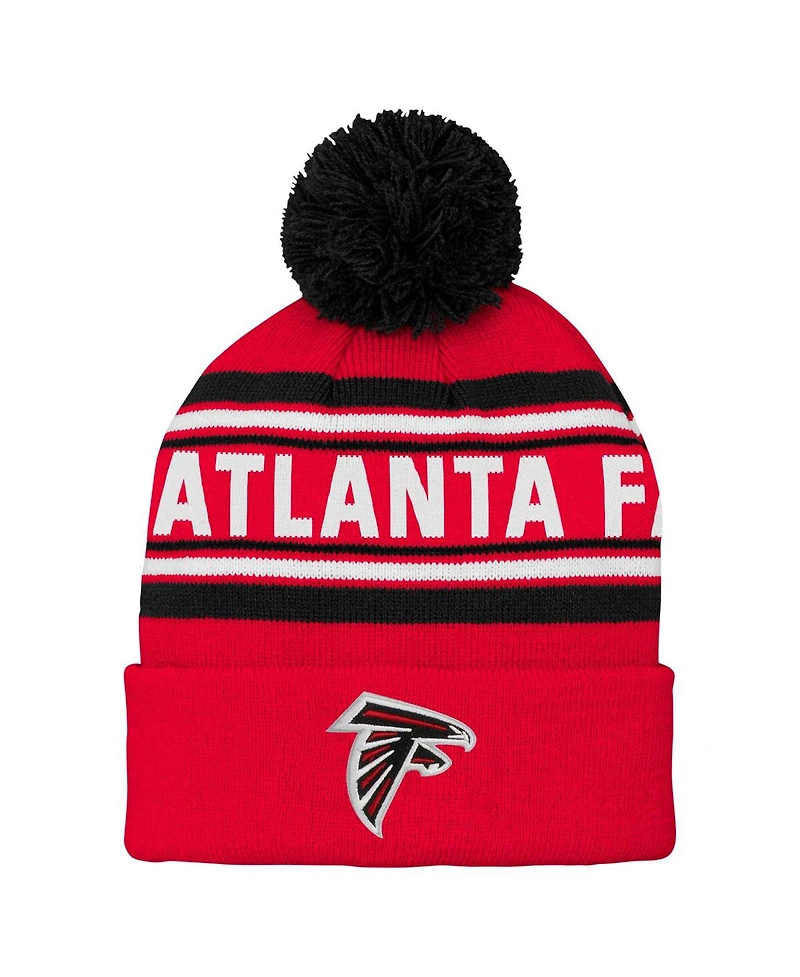 Outerstuff Preschool Red Atlanta Falcons Jacquard Cuffed Pom with Knit Hat