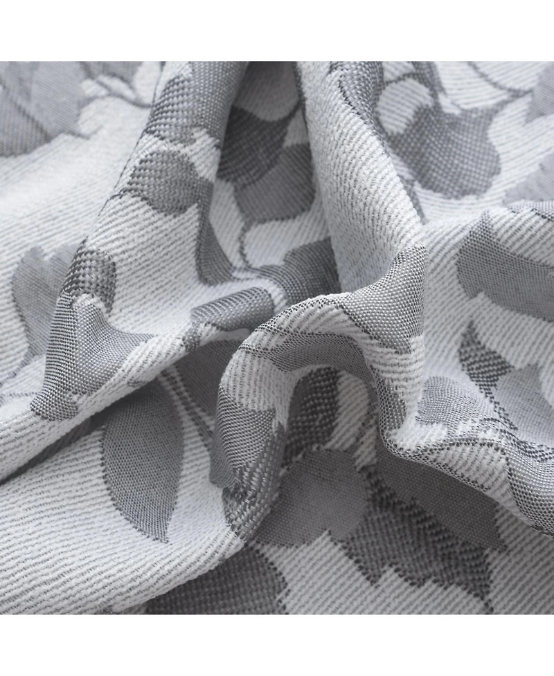 Rt Designer Collection Brent Jacquard Luxurious Decorative Grommet Curtain Panel 54" x 84" Silver