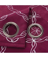 Rt Designer Collection Gable Embroidered Blackout Luxurious Decorative Grommet Curtain Panel