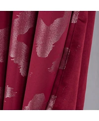 Rt Designer Collection Heathrow Halo Foil Blackout Luxurious Decorative Grommet Curtain Panel 54" x 90" Red