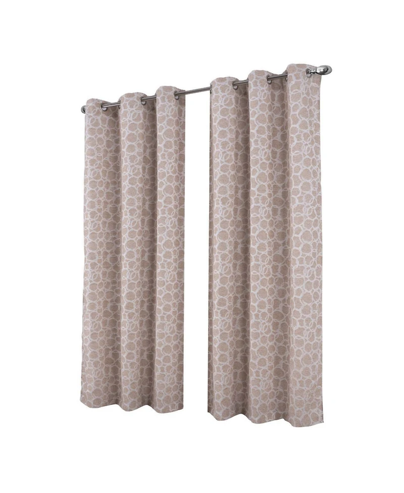 Rt Designer Collection Jasper Lurex Jacquard 2 Pack Grommet Curtain Panel 36" x 84" Taupe