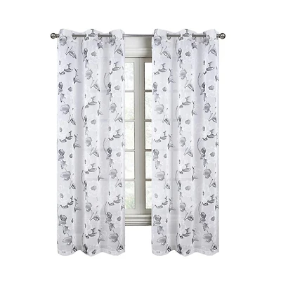 Rt Designers Collection Jillian Rubber Doily Grommet Light Filtering Window Curtains for Bedroom 54" x 95" Rose