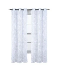 Rt Designers Collection Faye Grommet Metallic Sheer Printed Doily Curtain Panel 54 X22 X 95 X22 Sage