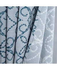 Rt Designer Collection Woodbridge Jacquard Grommet Luxurious Modern Design Curtain Panel 54" x 84" Blue