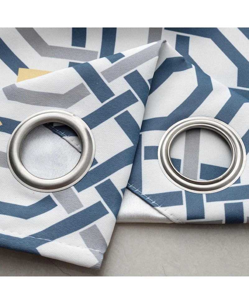 Rt Designer Collection Rory Printed Blackout Luxurious Decorative Grommet Curtain Panel 54" x 84" Yellow