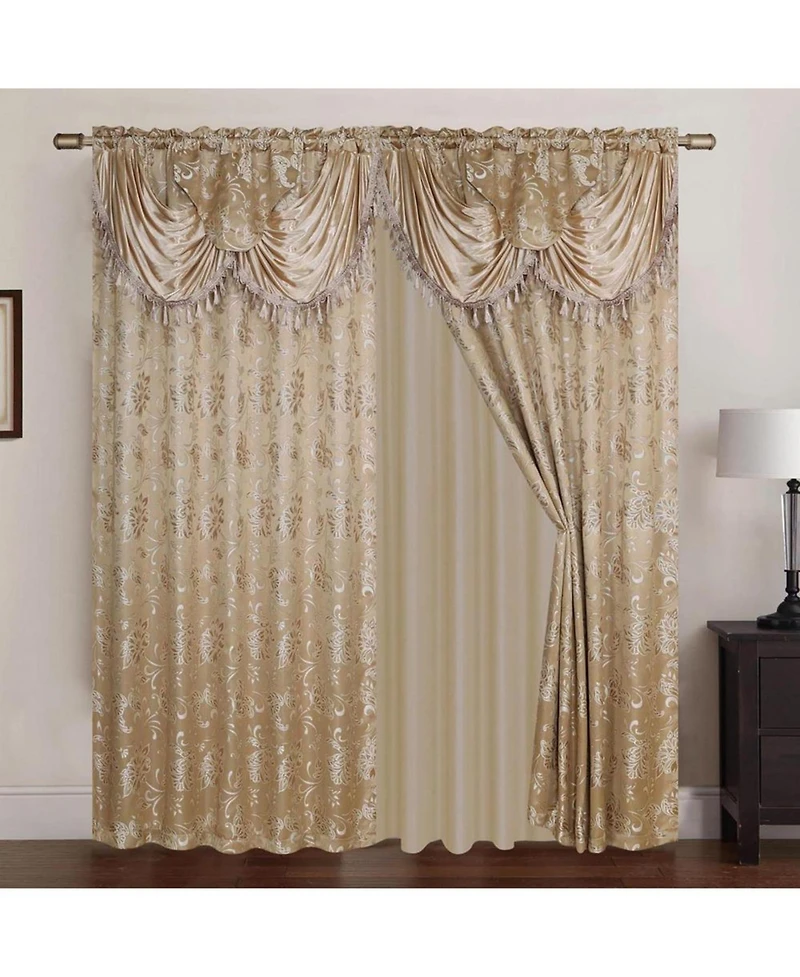 Rt Designers Collection Clayton 2-Piece Double Panel Modern Energy Saving Grommet Curtain Panels - Each Panel 54" X 84" Taupe