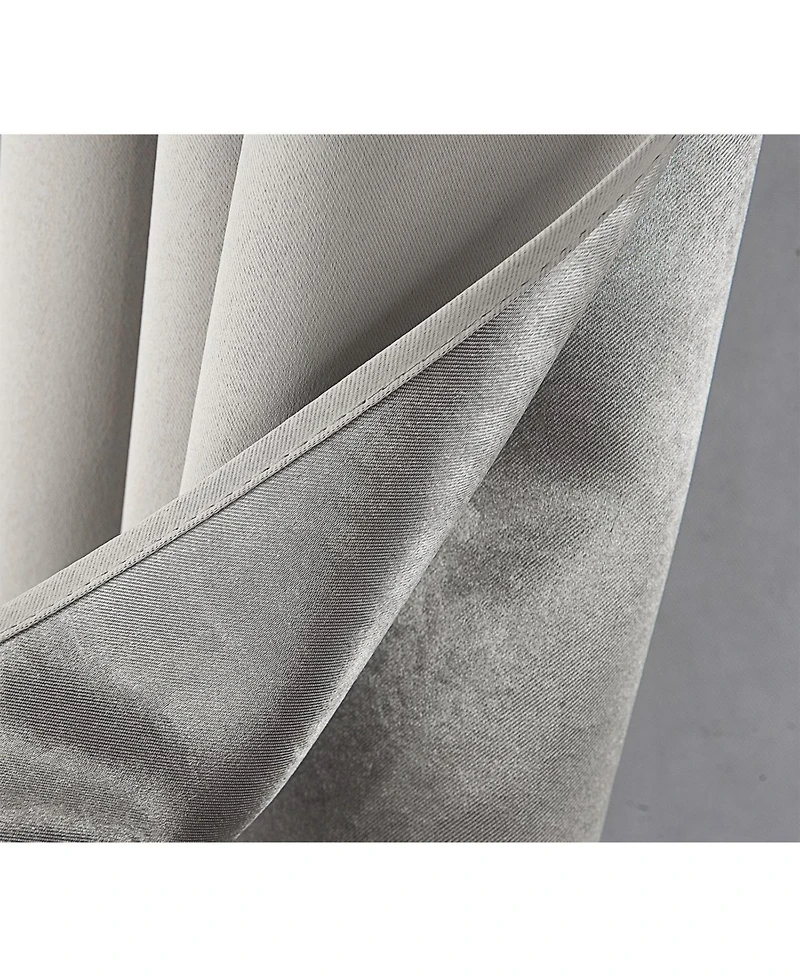 Rt Designer Collection Anchorage 2 Pack Blackout Grommet Luxurious Modern Design Curtain Panel Pair 36" x 84" Silver