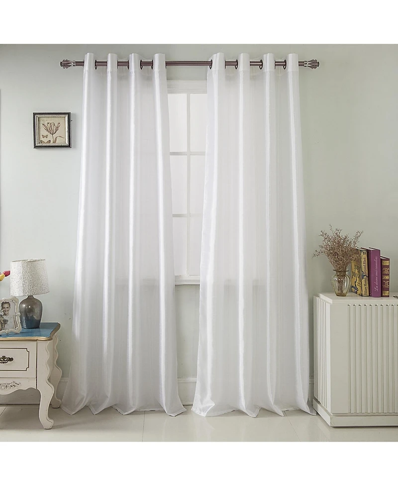 Nancy 2-Piece Grommet Premium Quality Panel 38" x 84" White by Rt Designers Collection